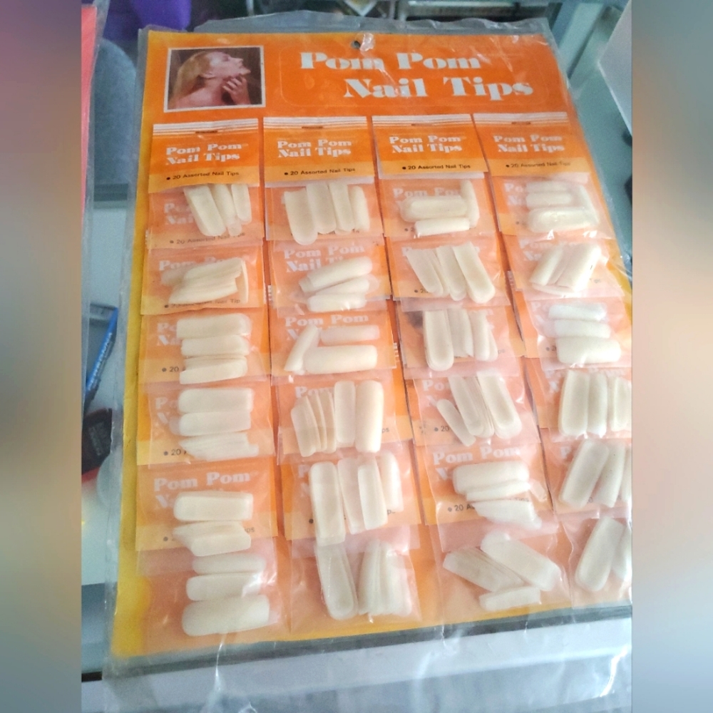 24 Packs Pom pom Nail TIPS BY Trokia  Hard to Find